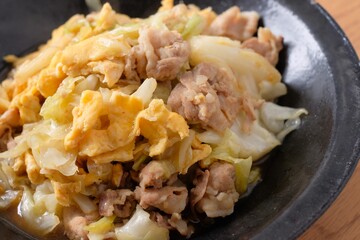 Stir-fried Pork with Cabbage Egg

