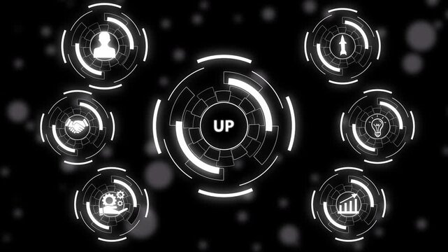 Modern UP Technology Background Animation. Innovative UP Solutions Animation.