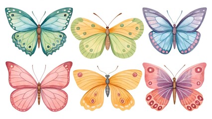 set of butterflies