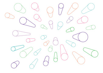 Cylinders in 1 point perspective in bright colors