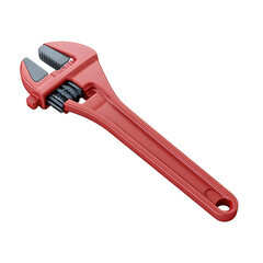 Red adjustable wrench isolated on transparent background