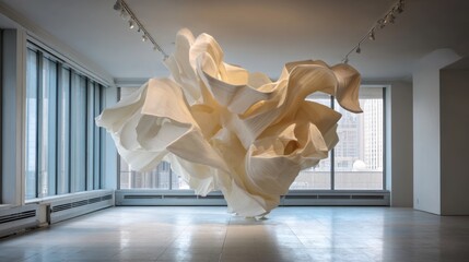 swirling cream sculpture modern art