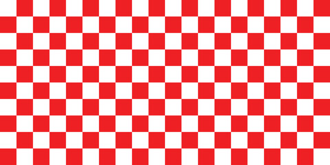 Red and White Checkerboard – Decorative Seamless Background Vector. EPS  10.