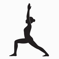 Black and White Yoga Pose Illustration