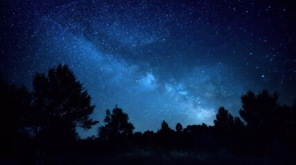 Beautiful Night Sky with Dense Star Patterns and Tranquil Atmosphere