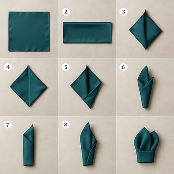 Elevate Your Dining Experience: Learn the Art of Napkin Folding for Elegant Events and Upscale Restaurants. Step-by-Step Guide for Decorative Table Settings
