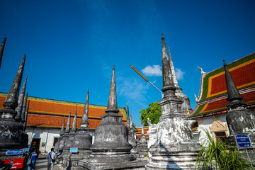 Grand pagoda buddhist temple in Nakornsrithammarat Thailand