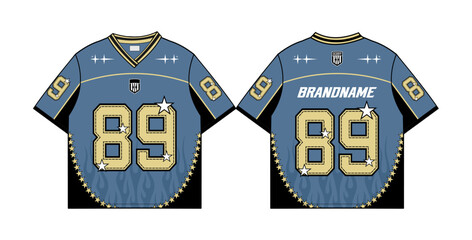 Mockup Jersey Oversized and Blue & Gold Star Theme