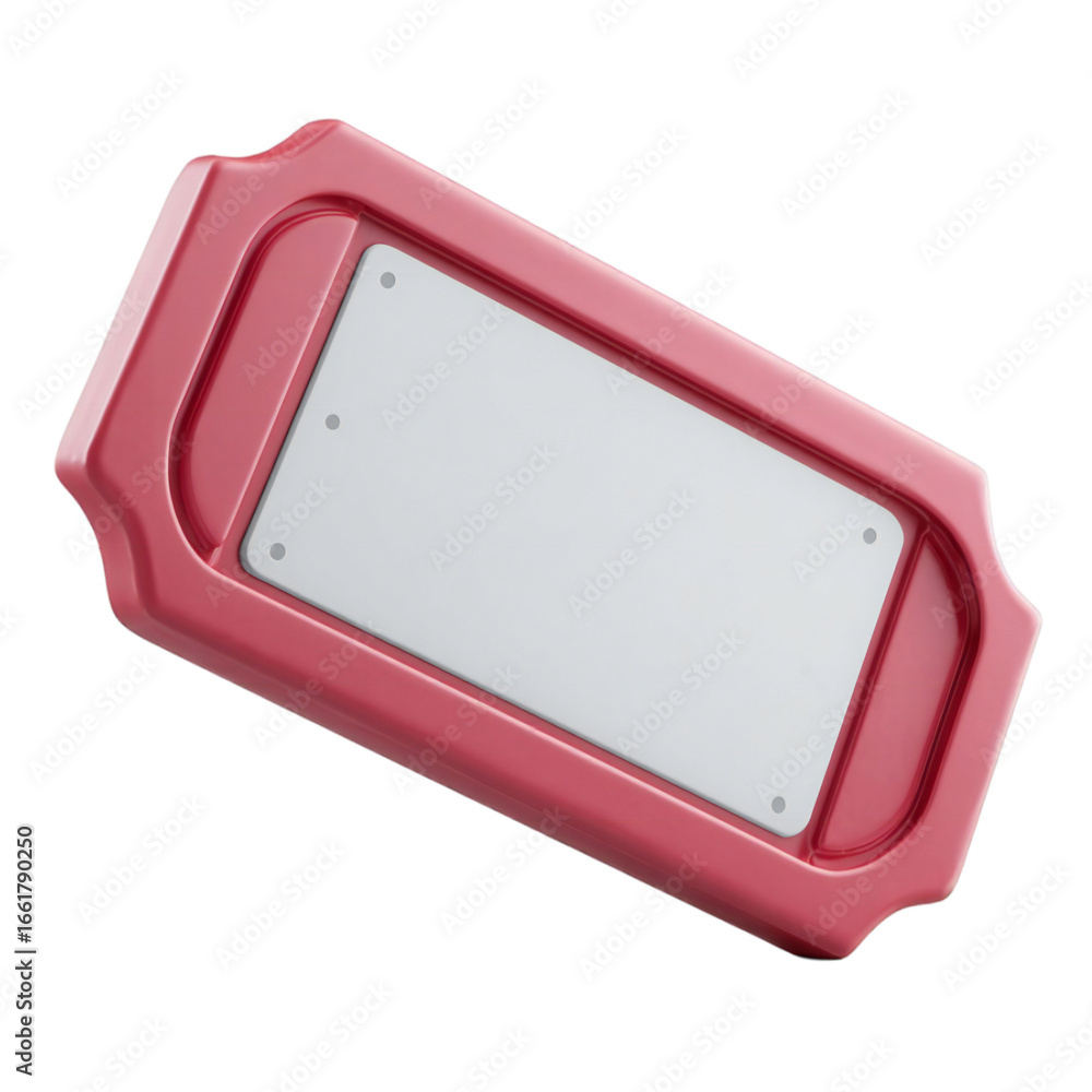 Aufkleber blank red ticket isolated on transparent background with empty space for text