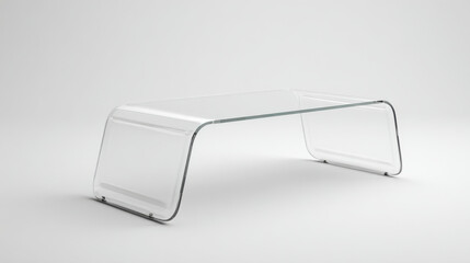 capture stylish and contemporary minimalist glass coffee table set against clean solid background