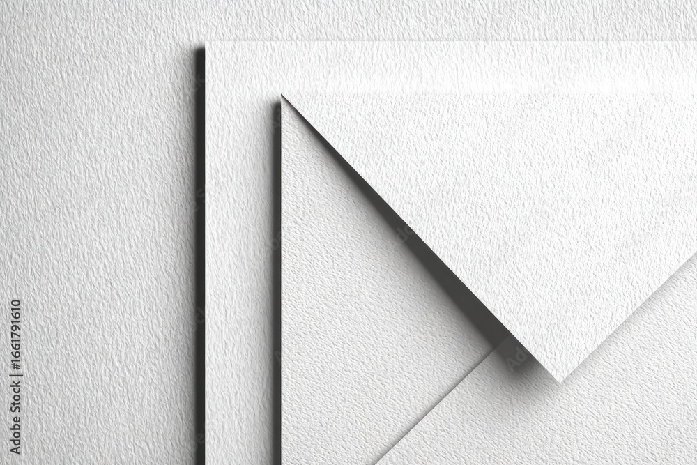 Poster white paper sheets with distinct textures are carefully arranged, highlighting their crisp edges and