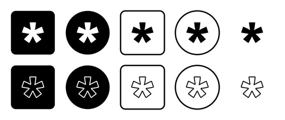 Icon set of multiply symbol. Filled, outline, black and white icons set, flat style.  Illustration on transparent background