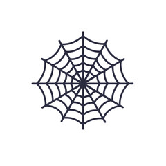 Circular spiderweb line art graphic design.