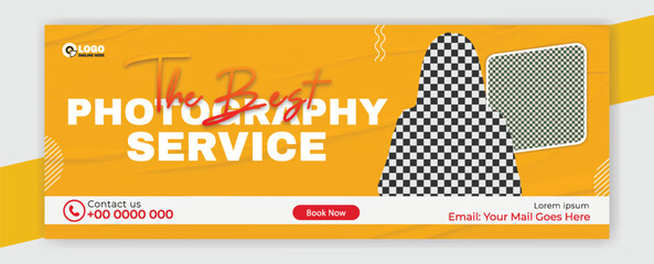 Photography Service Advertisement Featuring a Female Photographer Holding a Camera