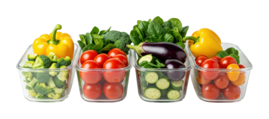 Fresh vegetables selection kitchen food bright lighting healthy eating concept isolated PNG