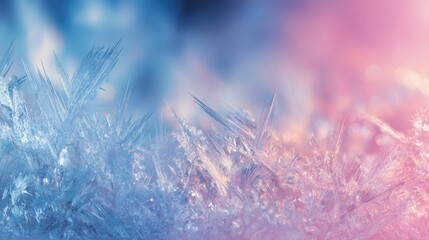 delicate ice crystals winter scene