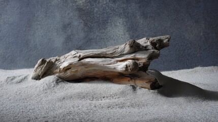 Driftwood on Fine Sand with Soft Background Texture