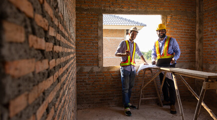Working Engineering construction : African American construction worker Architects and japanese...