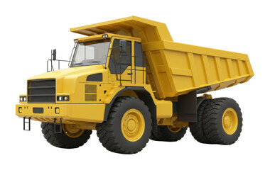 Heavy duty dump truck construction site vehicle urban environment side industrial concept isolated PNG