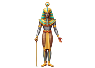 Osiris isolated on a white or transparent background. Egyptian Mythology.