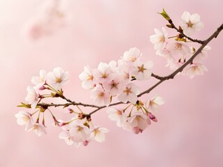 Fototapeta premium pink wallpaper​,background,Elegant pink wallpaper featuring delicate cherry blossoms glowing in light, perfect for spring projects, wedding design, feminine branding, and romantic art.