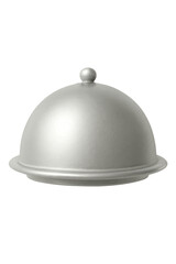 Fototapeta premium 3D silver cloche food dome cover. restaurant serving tray lid for gourmet dining and hospitality design
