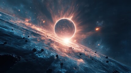 Obraz premium Epic Space Scene of a Collapsing Star in Cosmic Environment