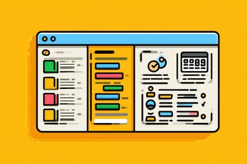 Agile explainer with Kanban board and Scrum icons in flat or 3D cartoon style