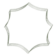 オリーブグリーンのレーキタッチの八角形のフレーム