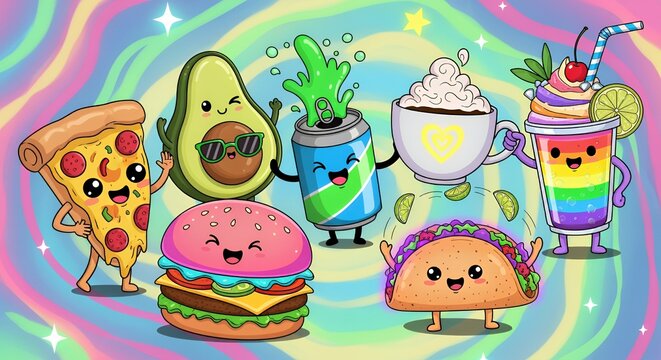 Kawaii Food Friends Party! - Powered by Adobe