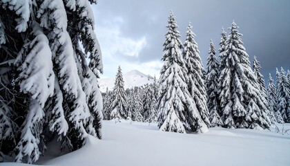 Obraz premium Snowy forest winter scene