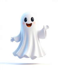 Fototapeta premium Halloween ghost celebration enchanting atmosphere animated character whimsical setting joyful vibe playful concept