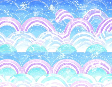 Pastel Wave Pattern, Winter, Digital Art - Powered by Adobe