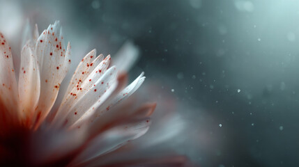 Fototapeta premium Soft blur flower petal macro bloom floral blossom evokes serene beauty