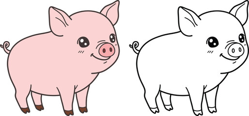Cute Cartoon Pig Illustration