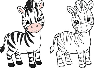 Cute Cartoon Zebra Illustration