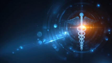 Naklejka premium digital medical symbol glowing design