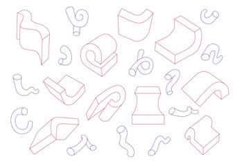 Bent cylinders and boxes in different angles