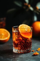 Elegant Orange Cocktail Drink In Glass