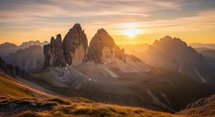 Fototapeta premium Majestic Sunset over Tre Cime di Lavaredo