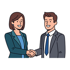 Business Deal: Two professionals seal an important business deal with a handshake. Depicting professionalism, agreements, and partnership. 