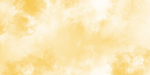 Light white and Yellow colorful clouds isolated on white background. Abstract watercolor drawing on a paper image. Yellow watercolor background for textures backgrounds and web banners .	