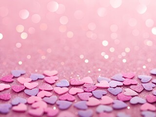 pink wallpaper​,background,Romantic pink wallpaper featuring delicate heart-shaped glowing details, perfect for wedding invitations, Valentine’s Day designs, and feminine digital branding.