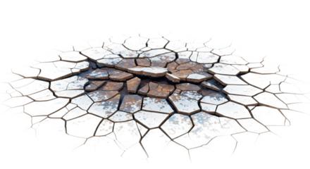 Dramatic rupture of fractured metallic polygons reveals a raw, textural underbelly