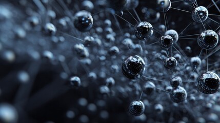 dark spheres network connection abstract