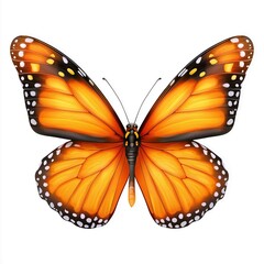 Radiant Monarch Butterfly: A vibrant monarch butterfly spreads its delicate wings, showcasing a mesmerizing pattern of orange, black, and white, capturing the essence of nature's art.