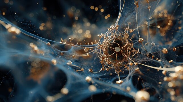 golden web abstract art design