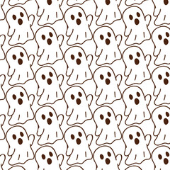Halloween ghosts seamless pattern design
