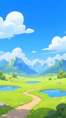 Fototapeta premium Winding Trails of Wonderland: A Path Through Nature’s Masterpiece