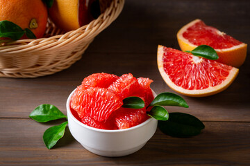 Fresh Fruit grapefruit with Juicy grapefruit slices
